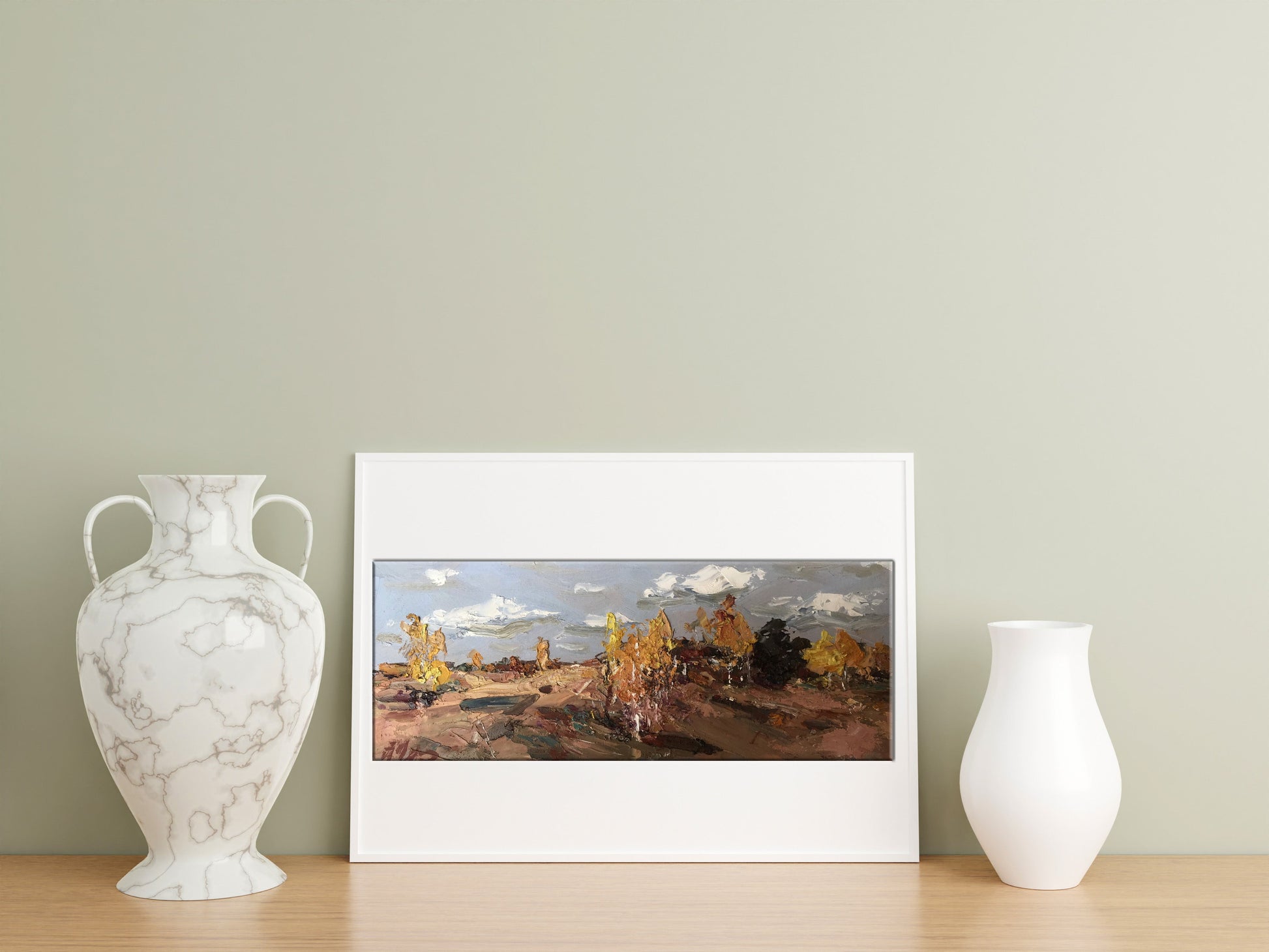 Oil painting Autumn days 