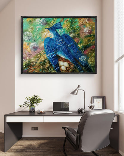 Abstract oil painting Blue Bird Anatoly Tarabanov