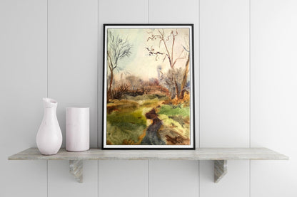 In the Woods by Anya Riaboka, a watercolor masterpiece depicting the allure of wooded landscapes.