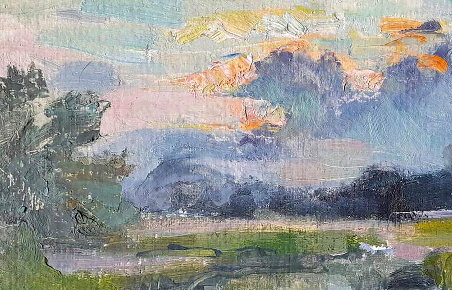 Oil painting Nature Landscape pond Kovalenko Ivan Mikhailovich