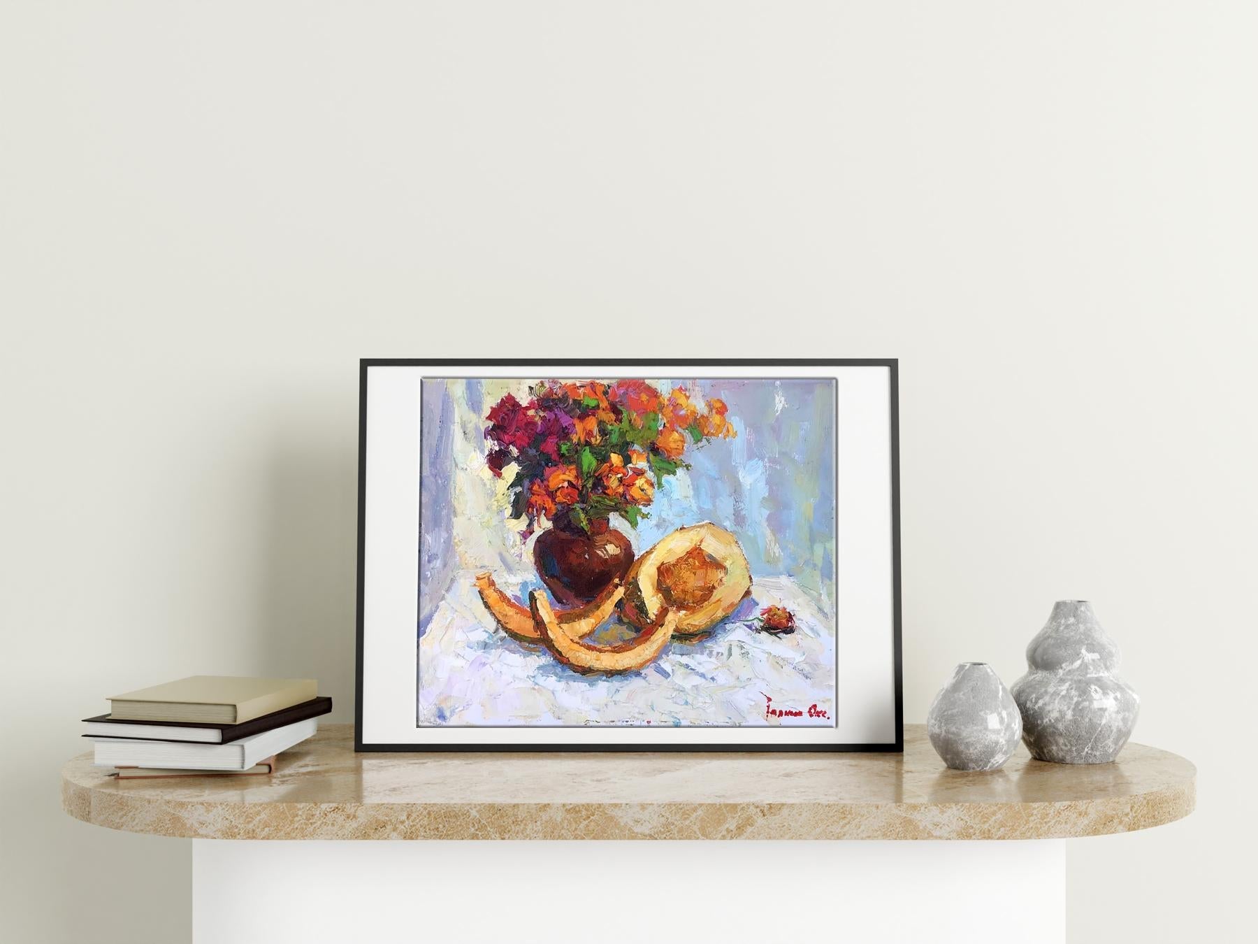 Oil painting Autumn flowers 