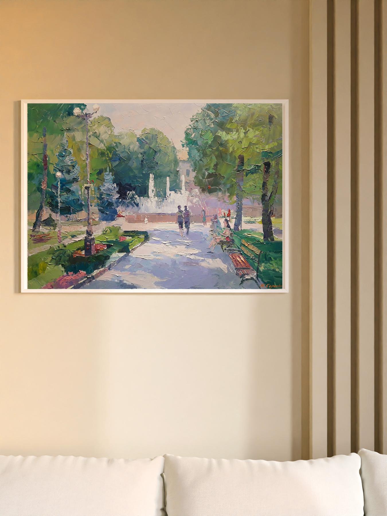 Oil painting City square Boris Serdyuk