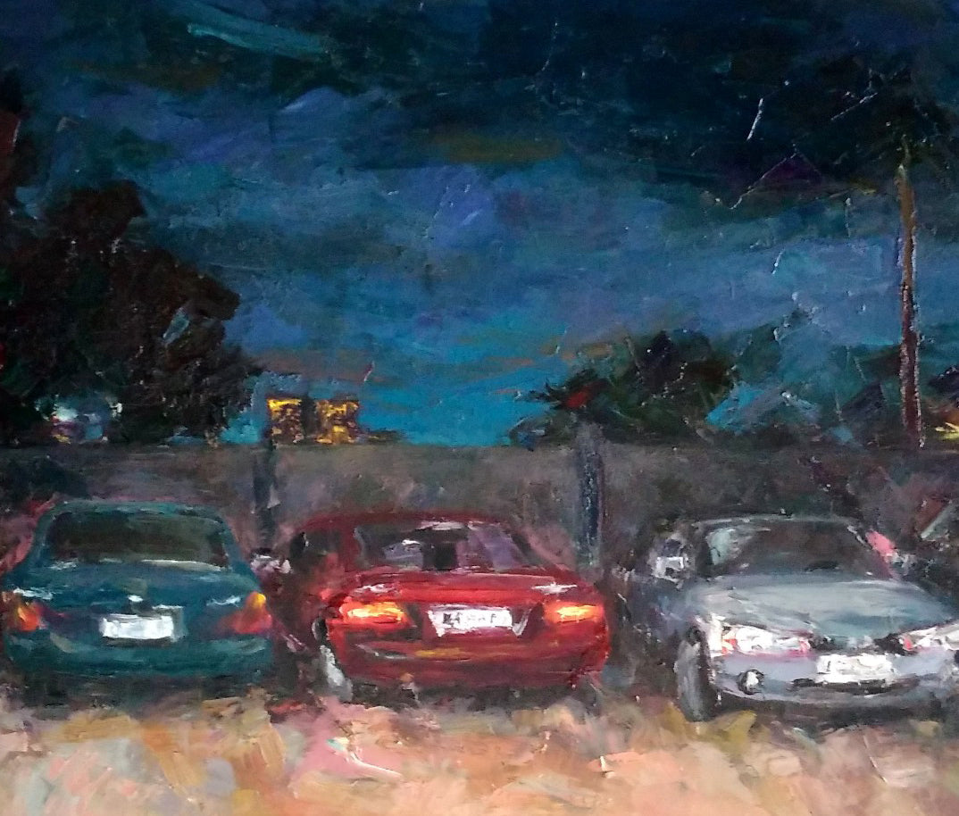 Oil painting City Parking Alexander Nikolaevich Cherednichenko