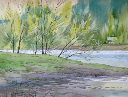 Valery Savenets captures a spring landscape in watercolor