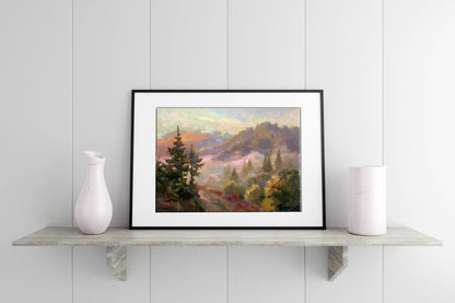 Oil painting Fog in the mountains Batrakov Vladimir Grigorievich