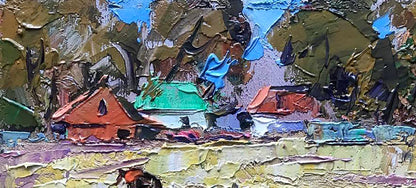 Oil Painting Nature Landscape Village landscape Art 