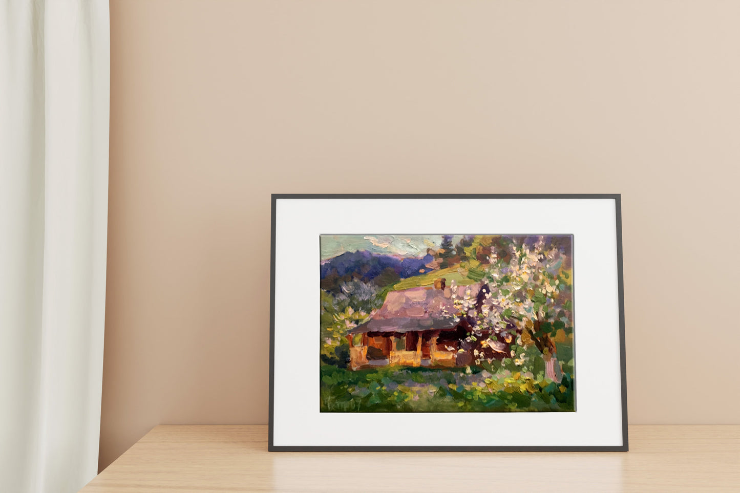 Oil painting Apple trees bloom Batrakov Vladimir Grigorievich