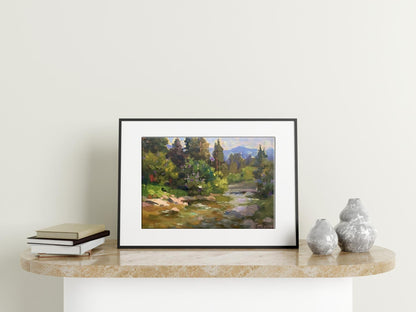 Oil painting Opir River Batrakov Vladimir Grigorievich