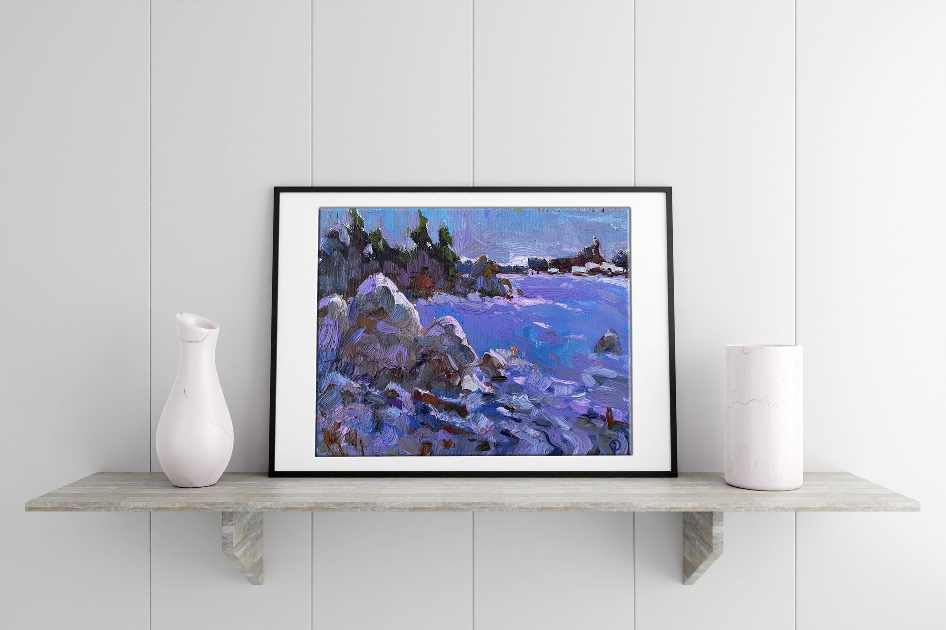 Oil painting Winter Nature Landscape 