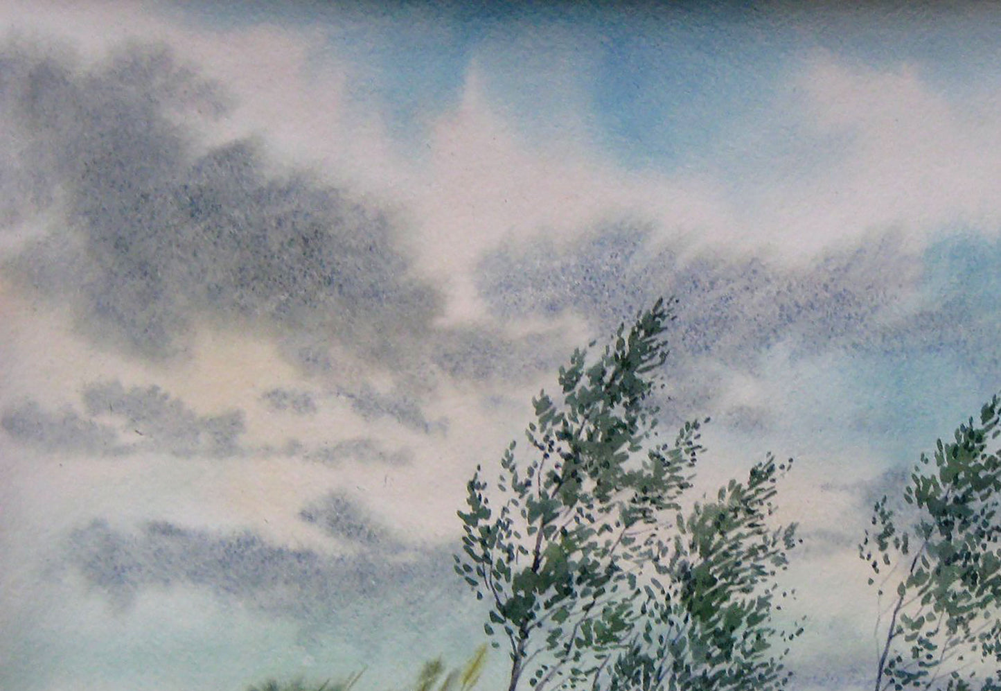 Watercolor painting Nature Landscape Savenets Valery