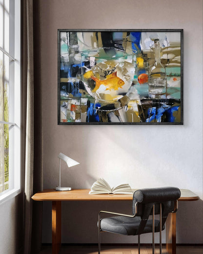Abstract oil painting Goldfish Anatoly Tarabanov