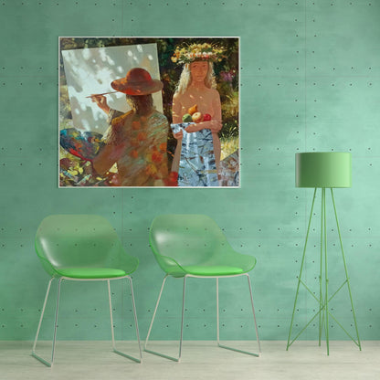 Abstract oil painting Apple saved Anatoly Borisovich Tarabanov