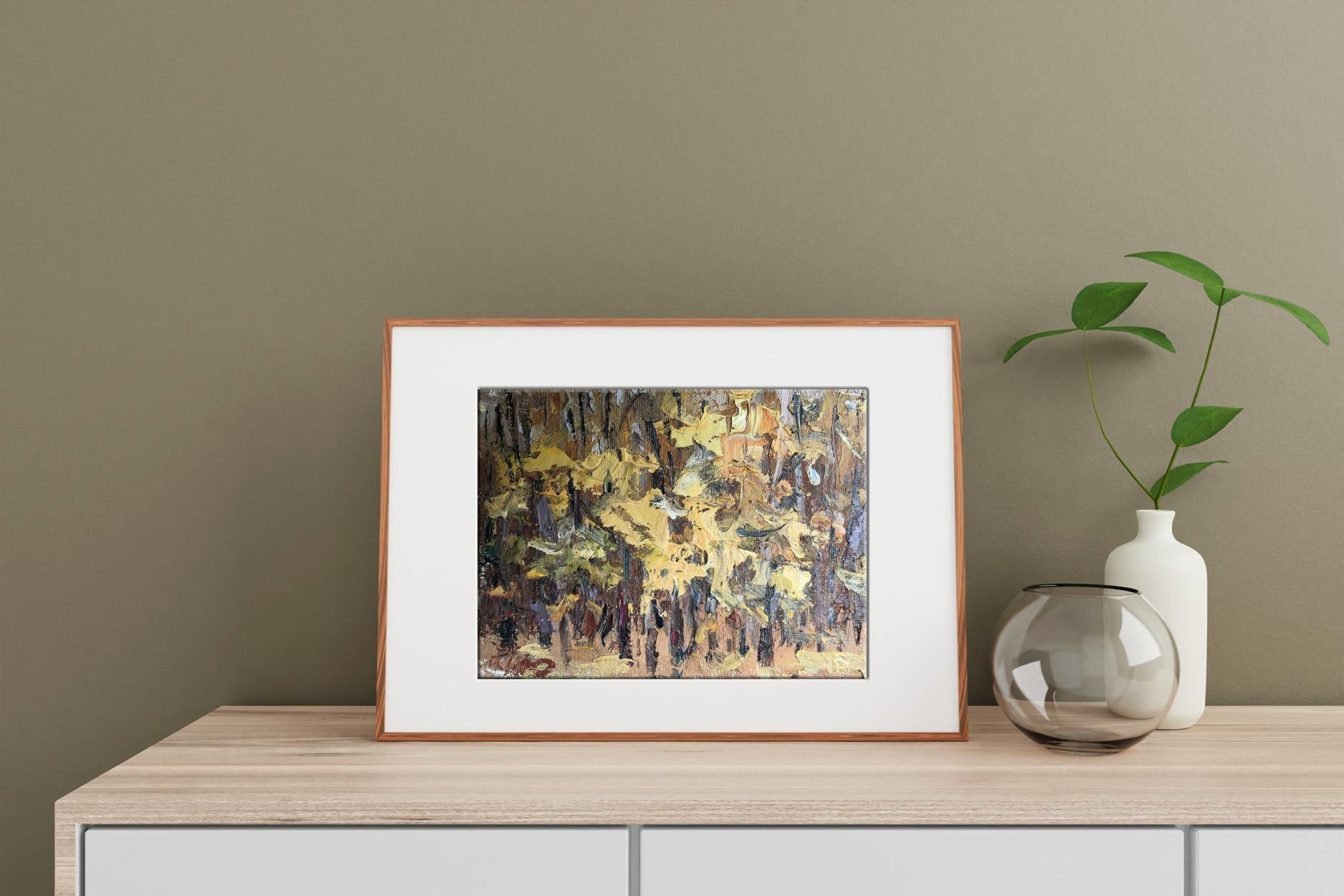 Oil painting Autumn forest 