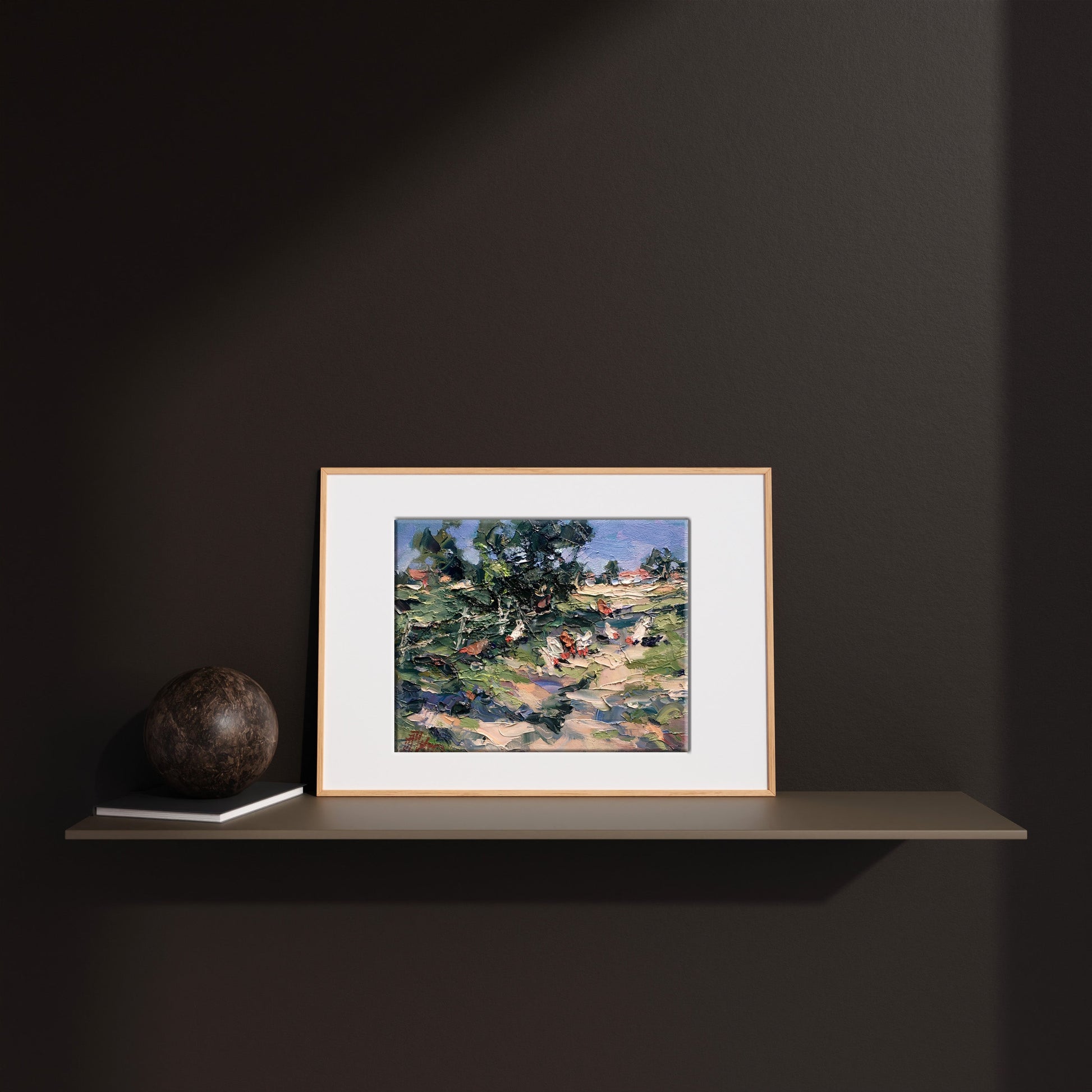 Oil painting Village street 