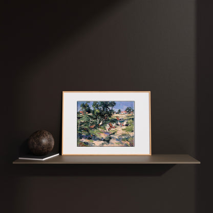 Oil painting Village street 