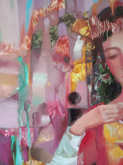 Oil painting a cup of coffee 