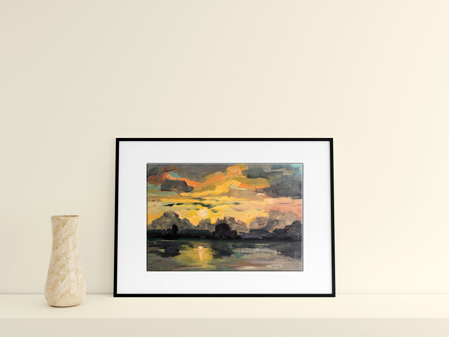Oil painting Sunset on the river Svetlana Gramm