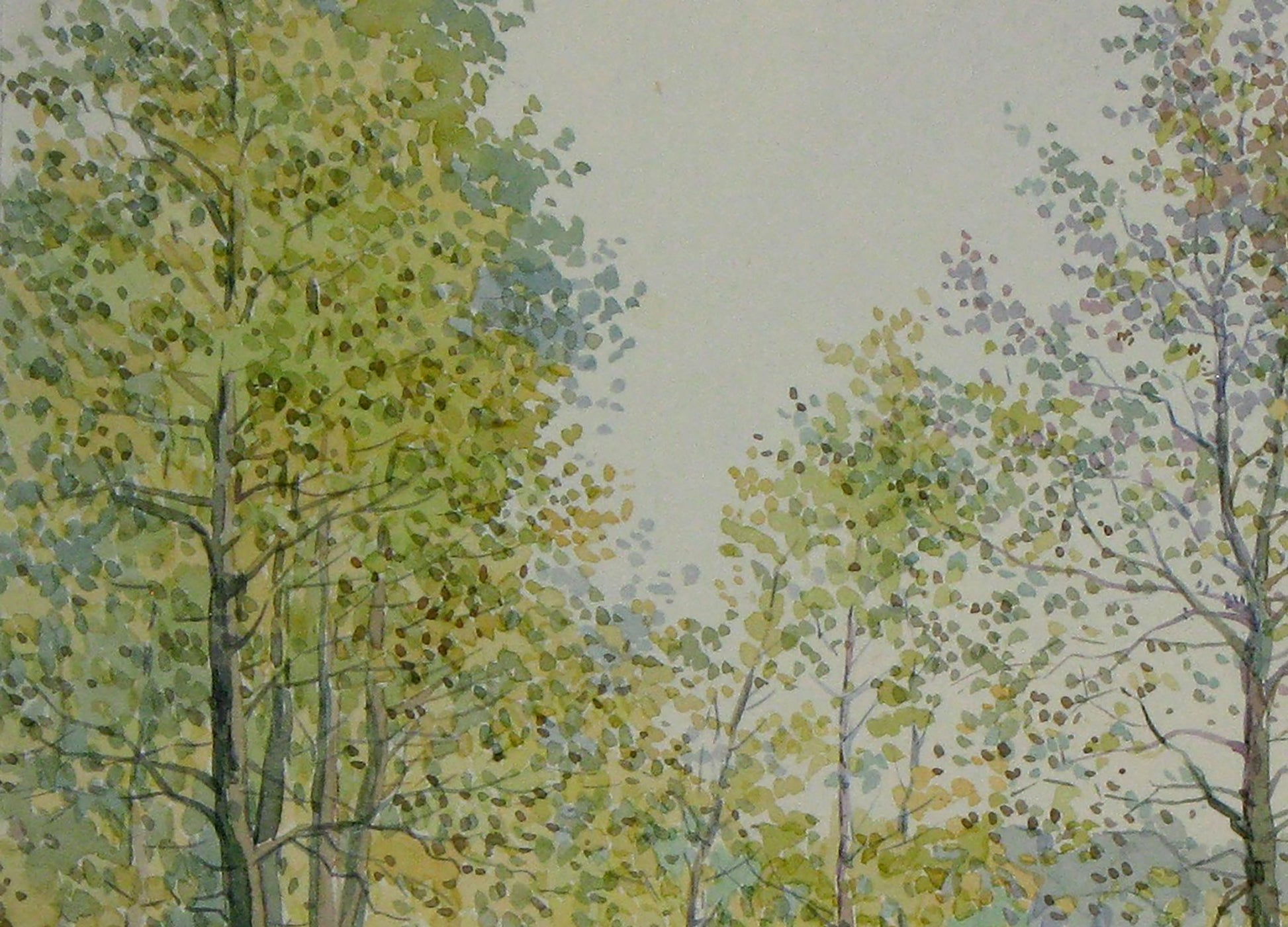 Watercolor painting October Nature Landscape Savenets Valery