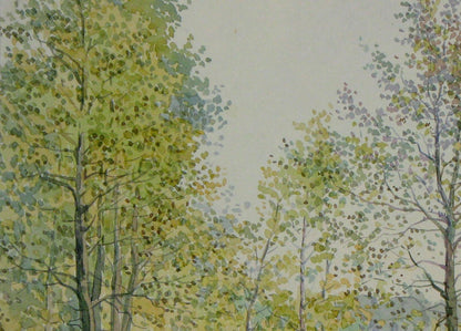 Watercolor painting October Nature Landscape Savenets Valery