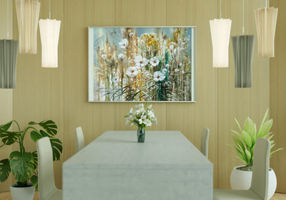 Abstract oil painting Delicate bouquet 