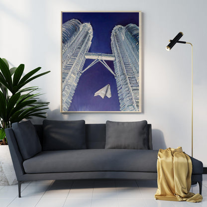 Oil painting Skyscrapers Varvarov Anatoly Viktorovich