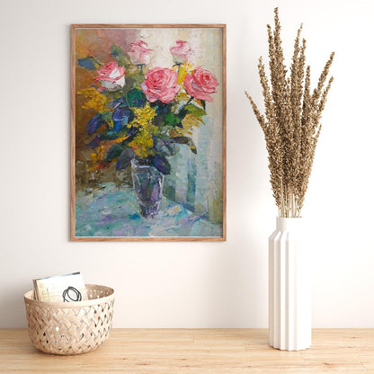 Oil painting Pink roses Serdyuk Boris Petrovich