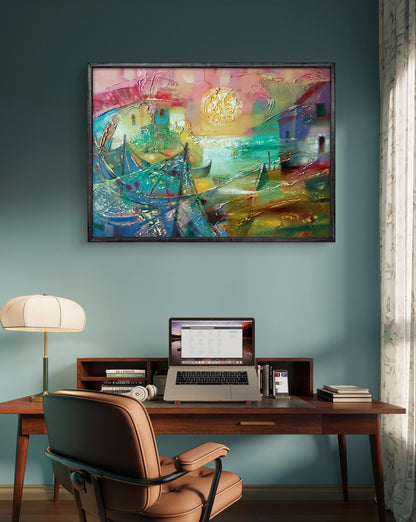 Abstract oil painting Seashore Anatoly Tarabanov