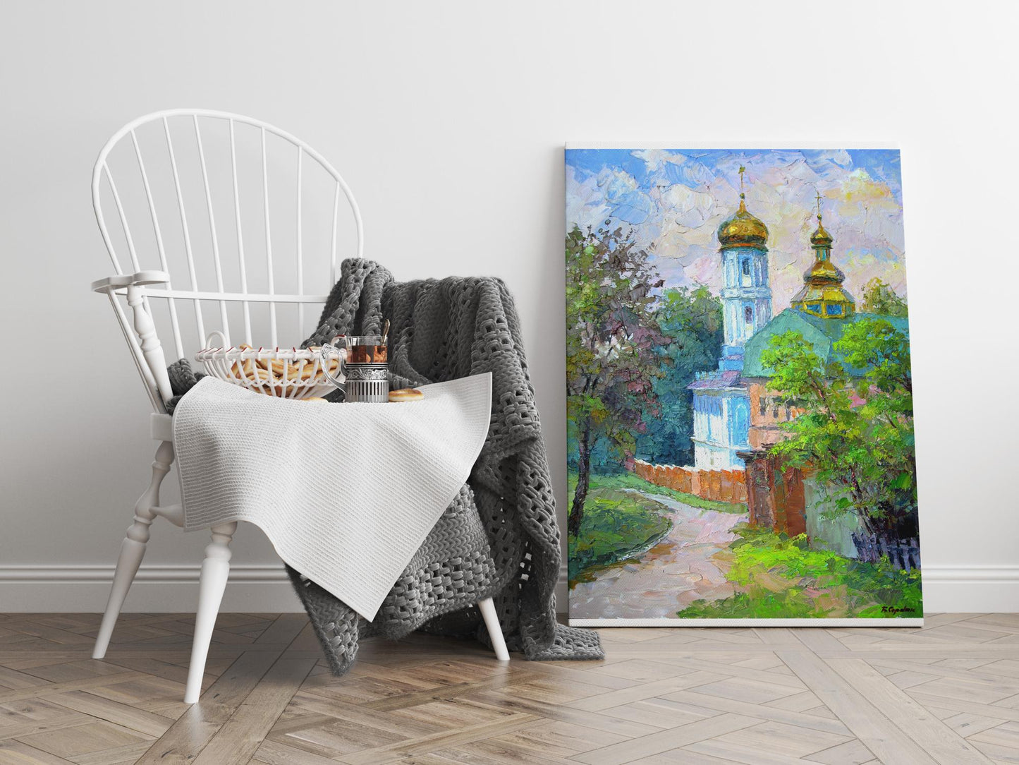 Monastery oil painting by Boris Petrovich Serdyuk