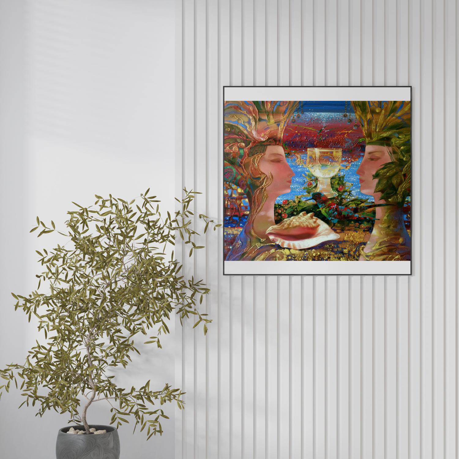 Abstract oil painting Flora and fauna 