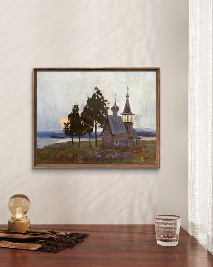 Oil painting Temple Unknown artist