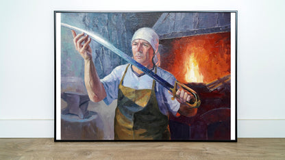 The Blacksmith: Oil Painting by Serdyuk Boris Petrovich