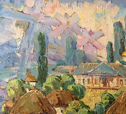 Oil painting Rural landscape