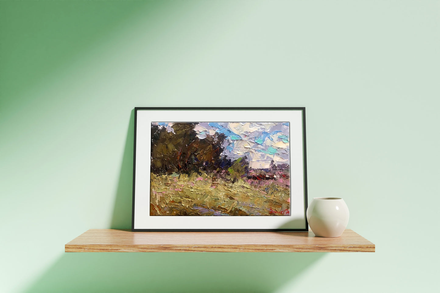 Oil painting raining 