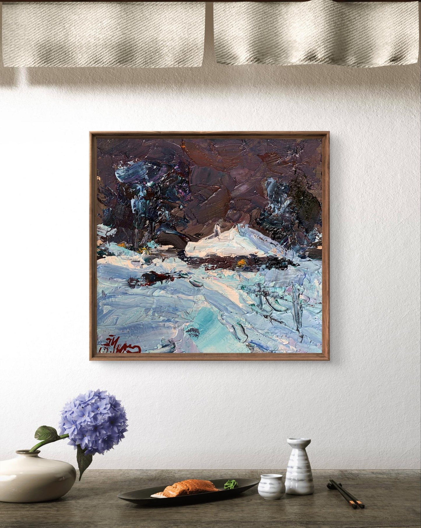 Oil painting Winter night Oleksiyander Cherednichenko