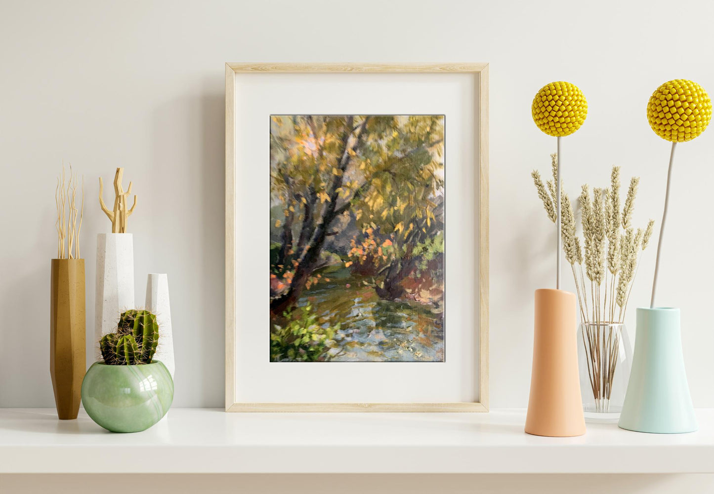 Autumnal Waters in the Forest: Oil Painting by Vladimir Batrakov