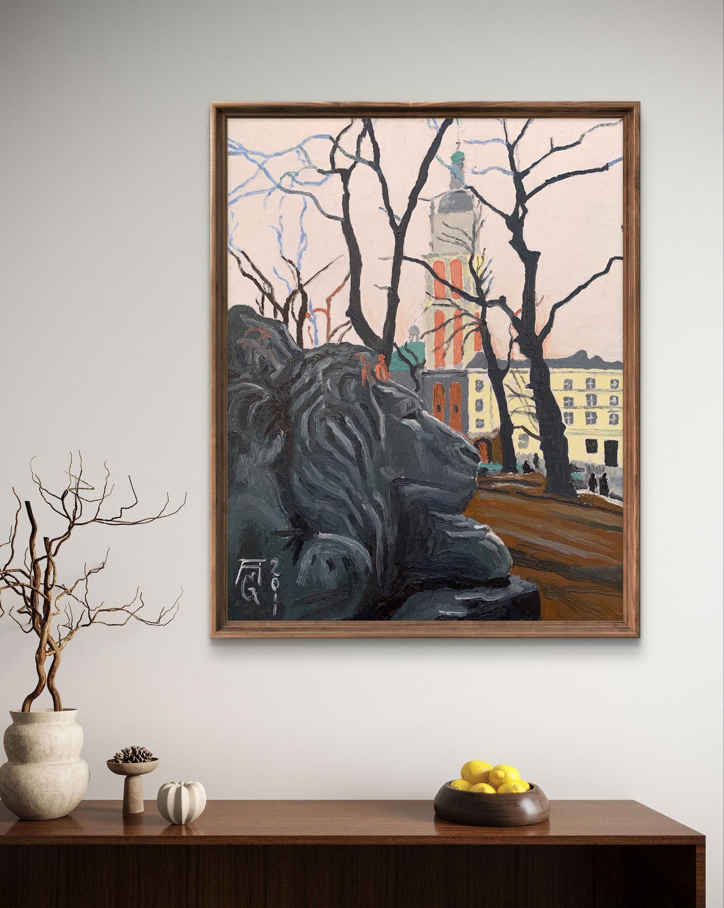 Oil painting Town Square Oleksandr Gukalov