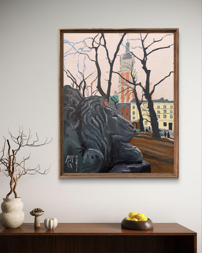 Oil painting Town Square Oleksandr Gukalov