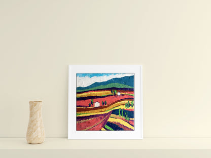 Oil painting Colorful fields on a sunny day V. Zadorozhnya