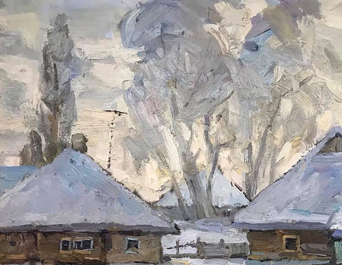 Oil Painting Nature Landscape Village landscape Art 