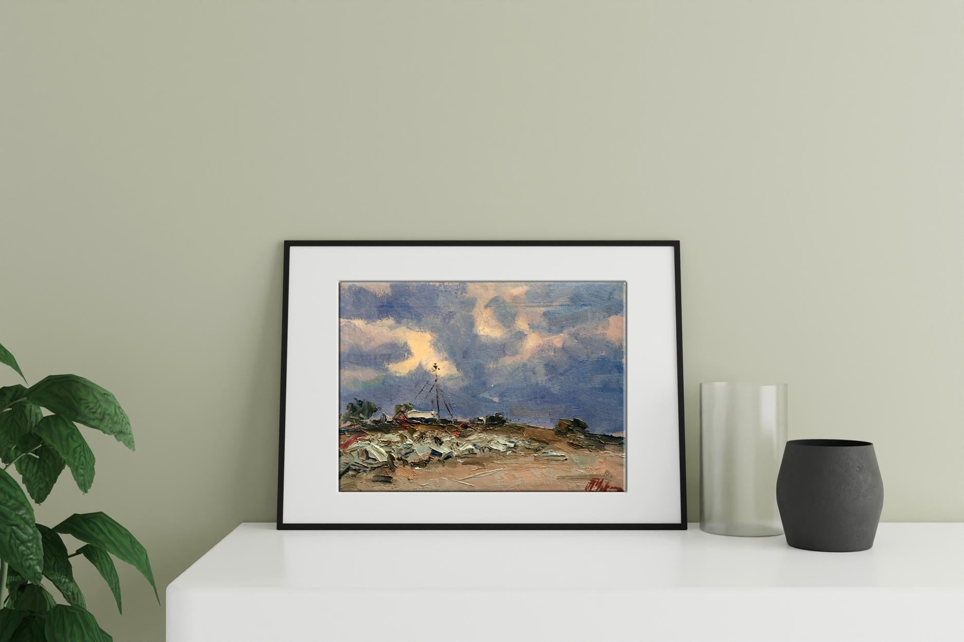 Oil painting Cool evening 