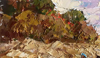 Oil Painting Nature Landscape Village landscape Art 