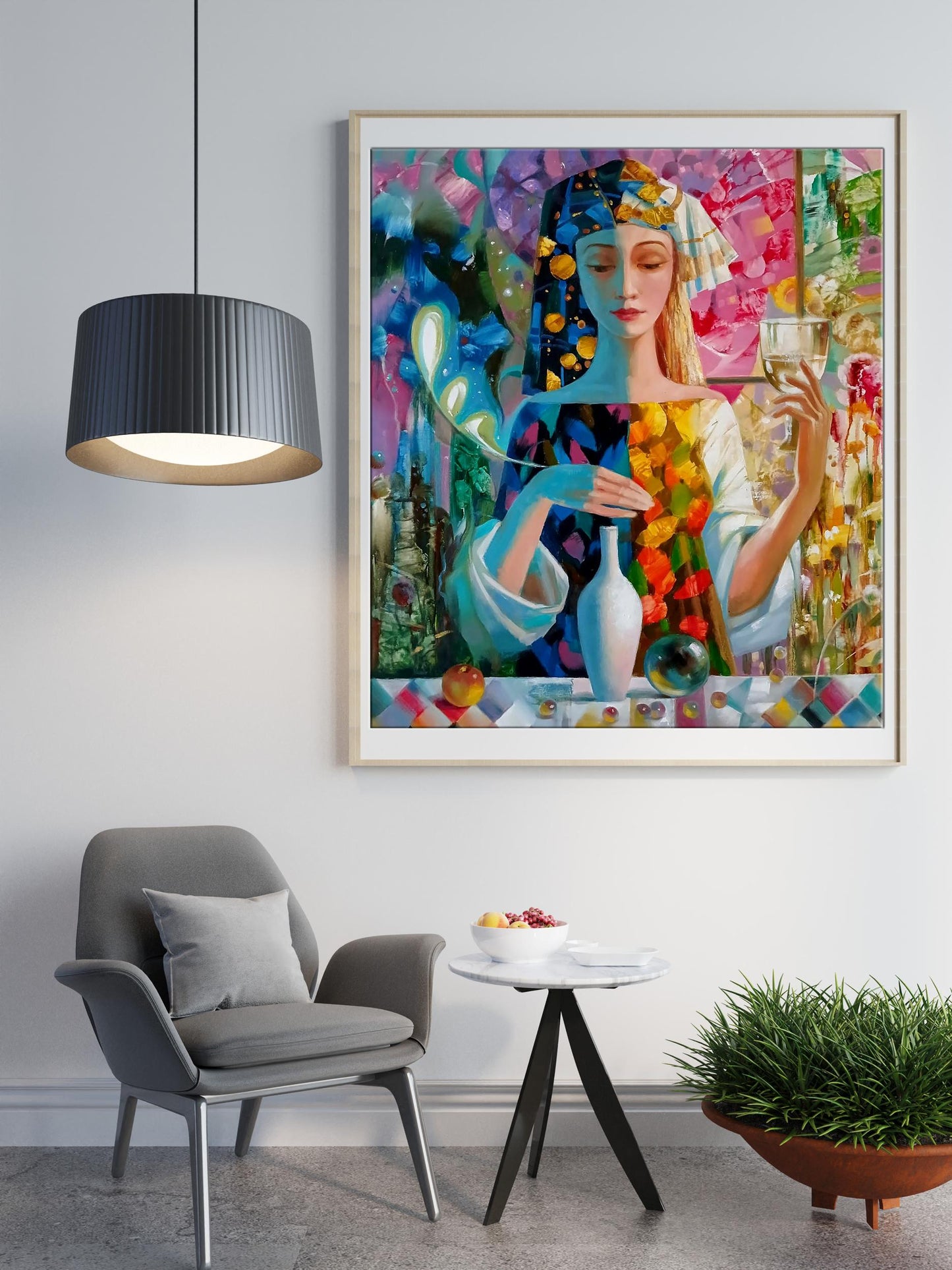 oil painting Day and night