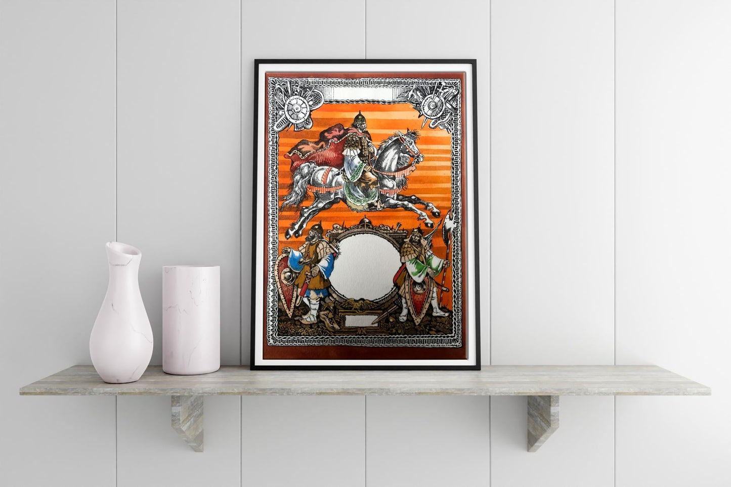 Watercolor painting King on horseback Alexander Arkadievich Litvinov