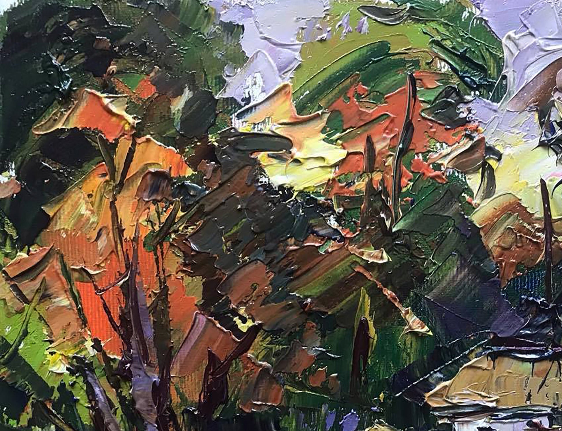 Oil Painting Nature Landscape Village landscape Art 