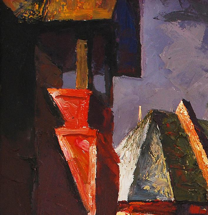 Oil painting Old misto. Storm Egor Shvachunov