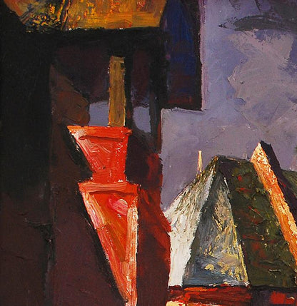 Oil painting Old misto. Storm Egor Shvachunov