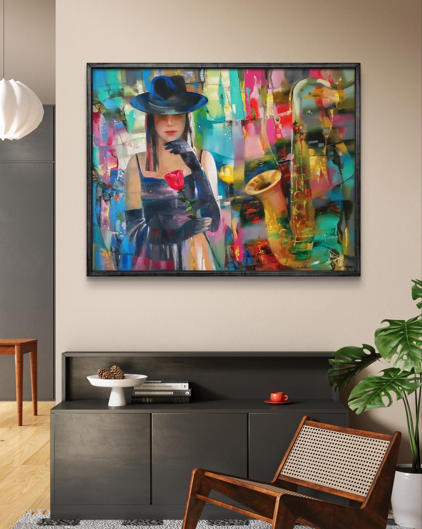 Abstract oil painting Evening Blues Anatoly Tarabanov