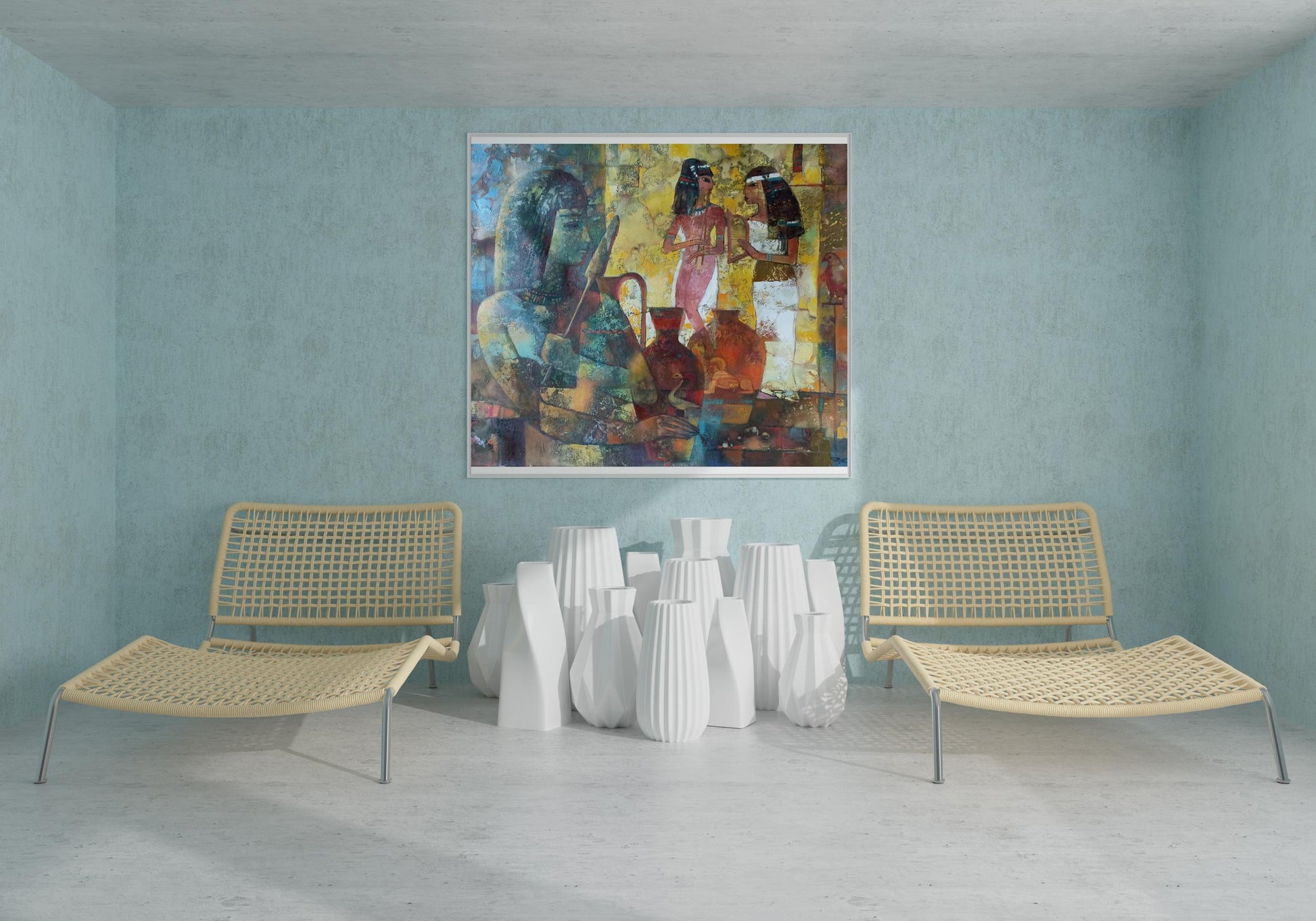 Abstract oil painting Gifts to Pharaoh 