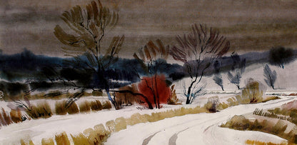 Watercolor painting Winter. Obolon Egor Shvachunov