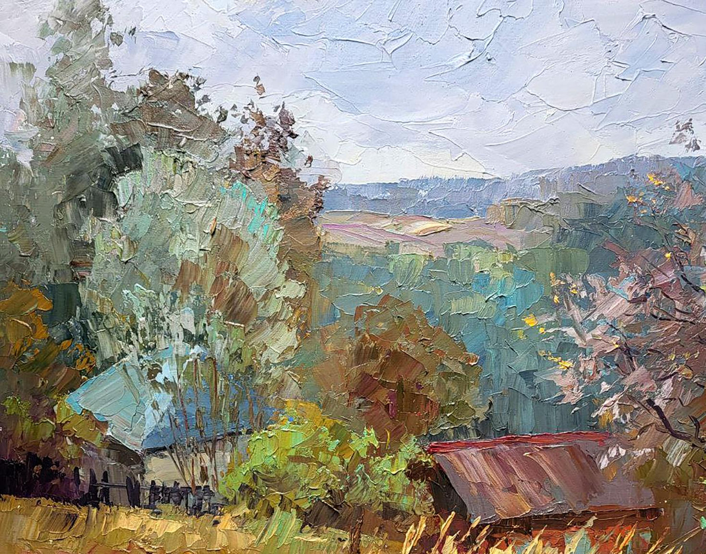Oil painting Landscape of Bozhok village Serdyuk Boris Petrovich